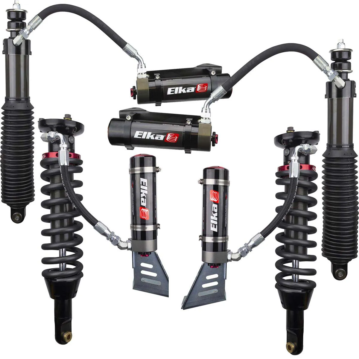 02-09 GX470 Elka 2.5 DC RESERVOIR FRONT & REAR SHOCKS KIT 90063