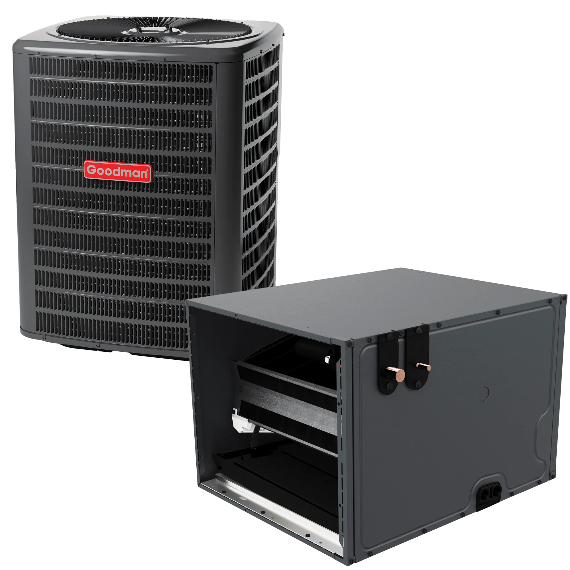 1.5 Ton 14.3 SEER2 R-32 Goodman Multi-family Air Conditioner   Horizontal Coil 26" Width 17.5" Height Upflow/Downflow Installation