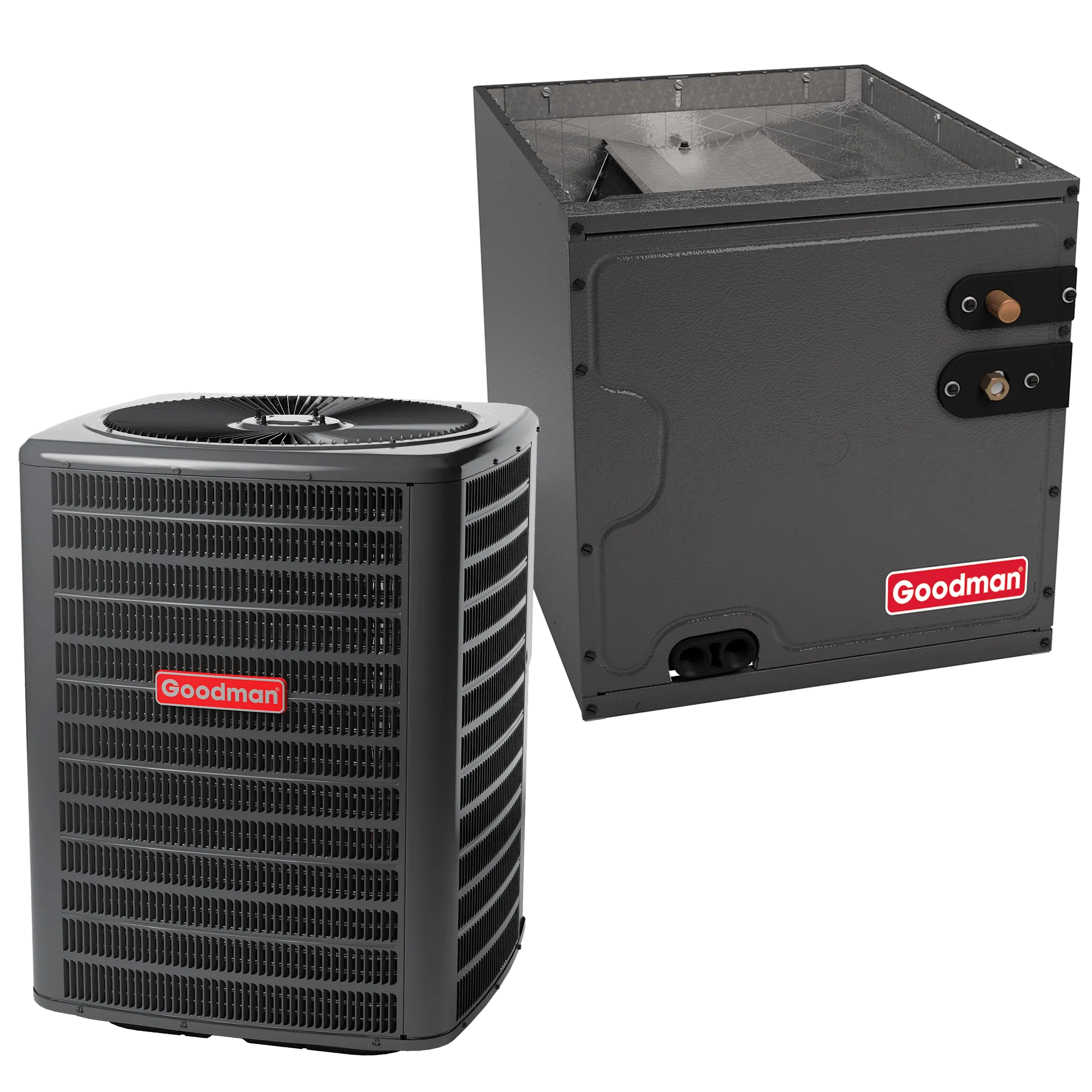 1.5 Ton 14.3 SEER2 R-32 Goodman Multi-family Air Conditioner   Vertical Coil 17.5" Width 22" Height Upflow/Downflow Installation