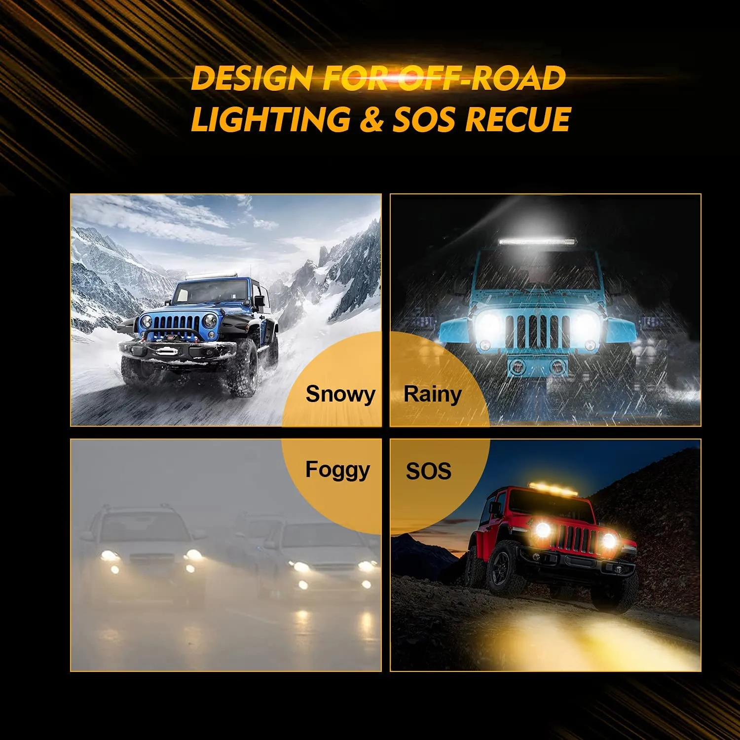 6 Modes Series 42 Inch White&Amber Curved Off Road Led Light Bar