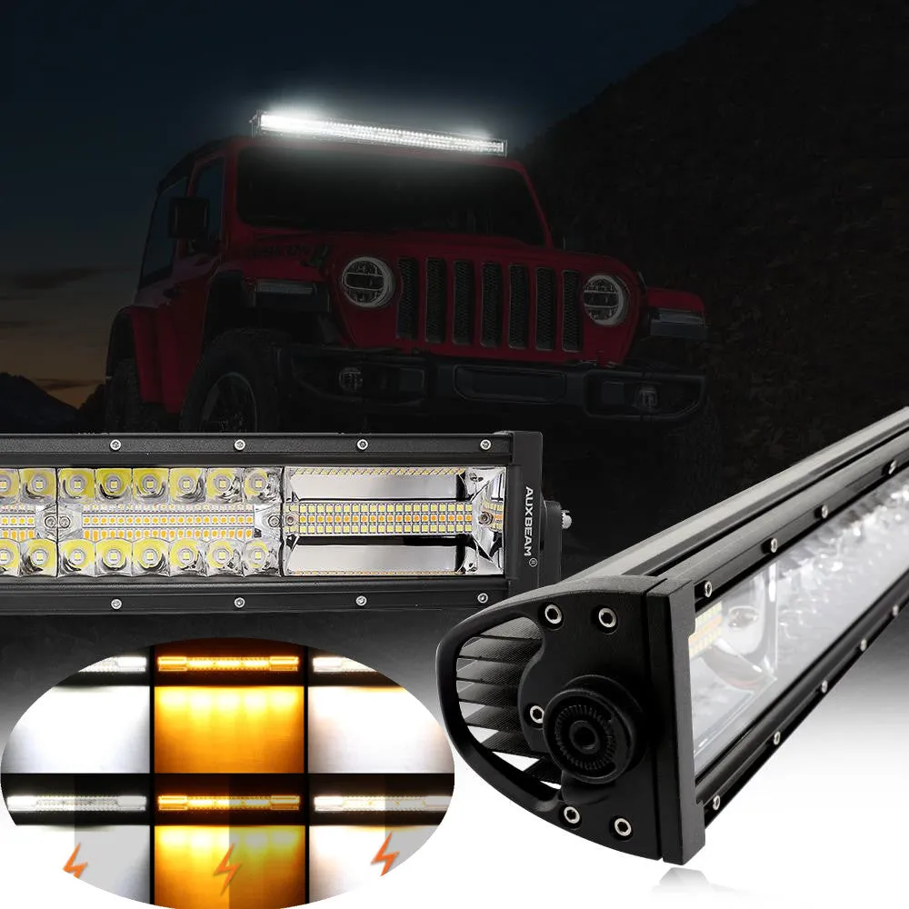 6 Modes Series 42 Inch White&Amber Curved Off Road Led Light Bar