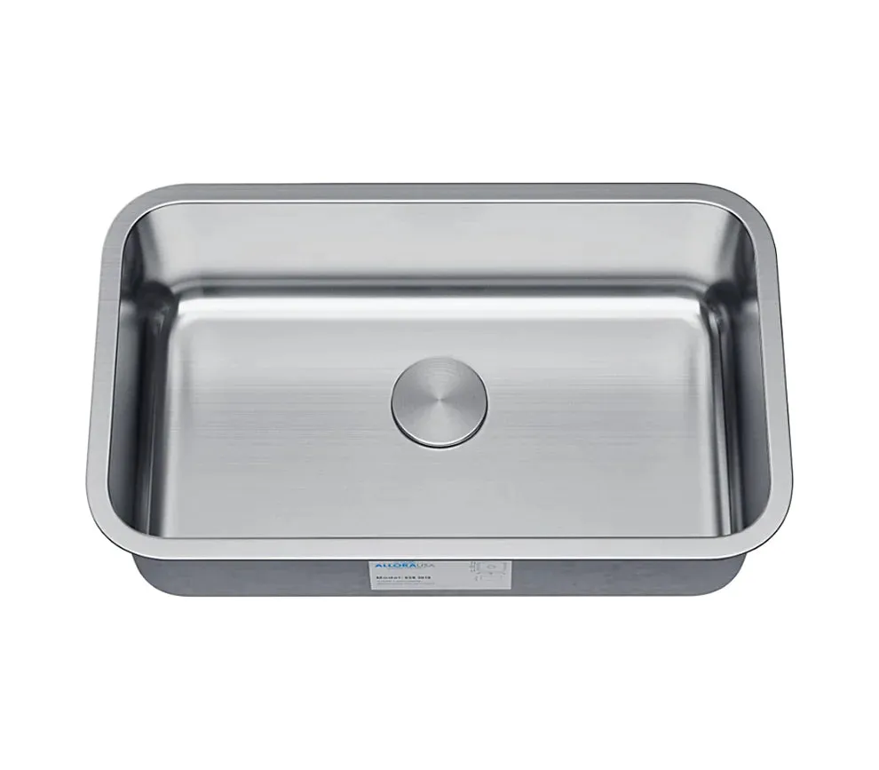 Allora USA - KSN-3018-7 - 30" x 18" x 7" Undermount Single Large Bowl Stainless Steel Kitchen Sink