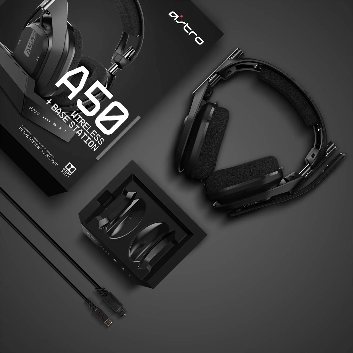 ASTRO Gaming A50 Wireless Headset   Base Station Gen 4 - Black/Silver