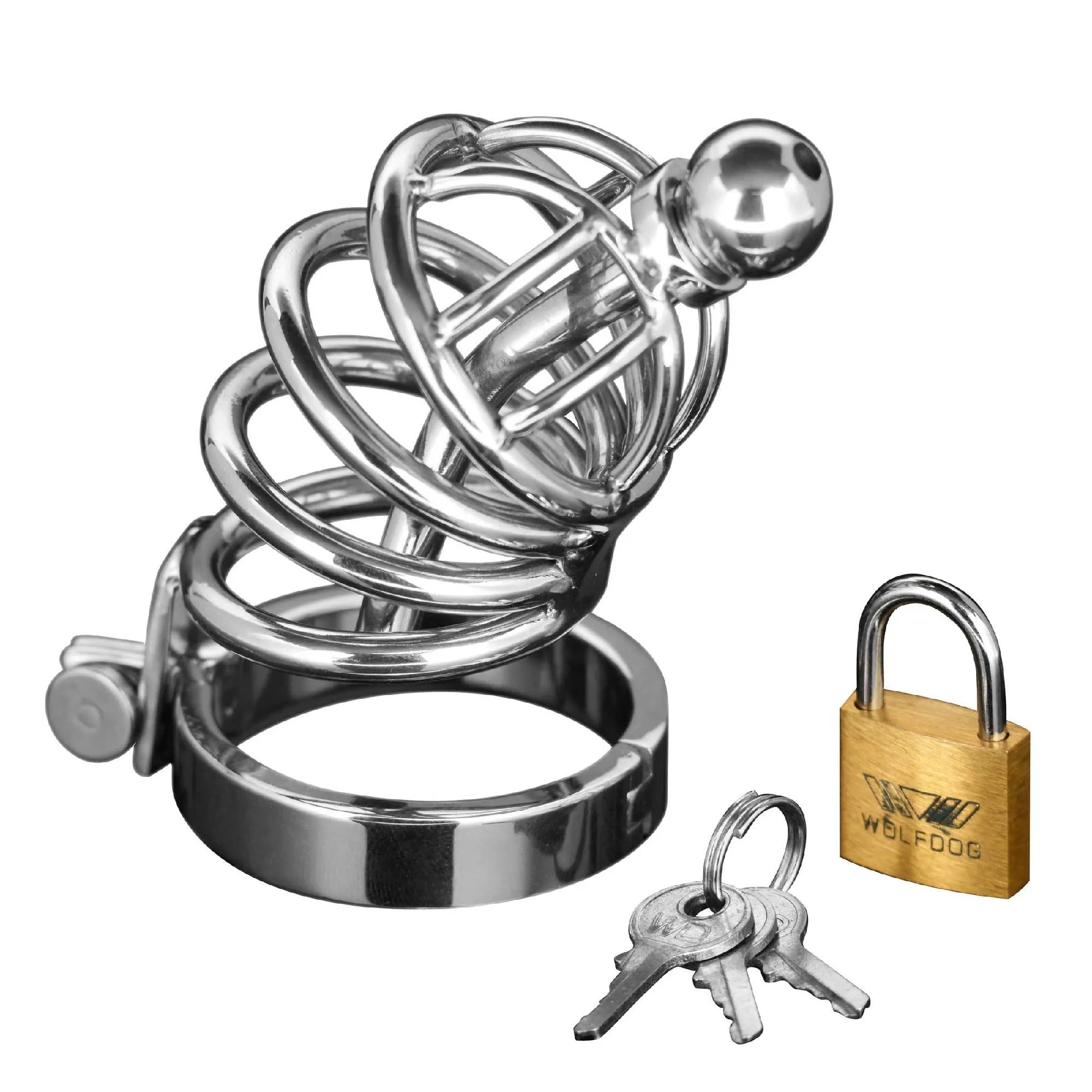 Enhanced Security Asylum 6-Ring Locking Chastity Cage.