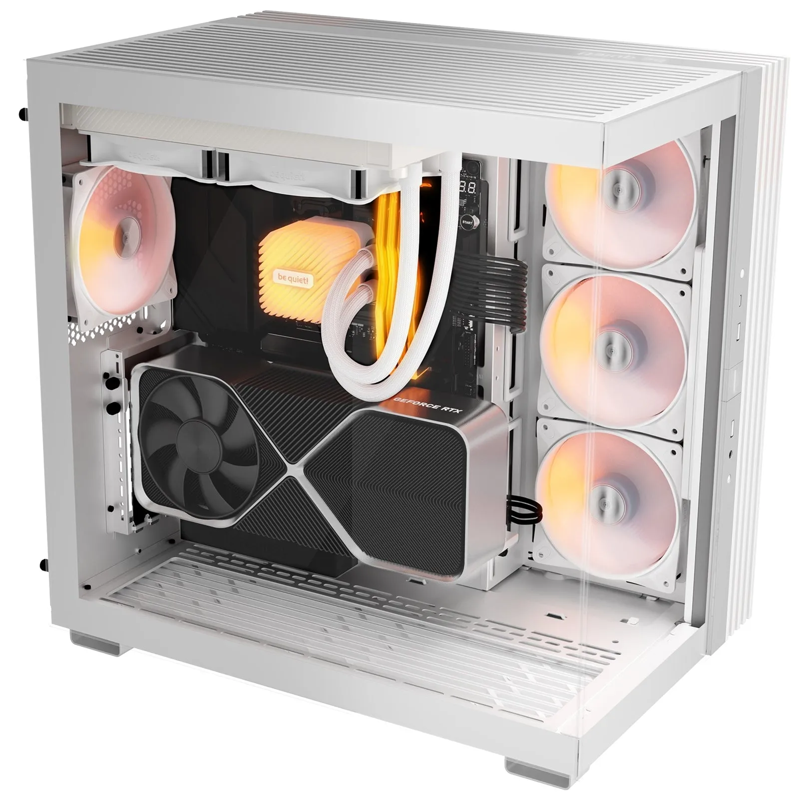 be-quiet! Light Base 600 LX, White, Midi-Tower ATX Case, Massive ARGB LED Strip, Full Windowed Design, 4x Light Wings LX 120mm PWM fans included