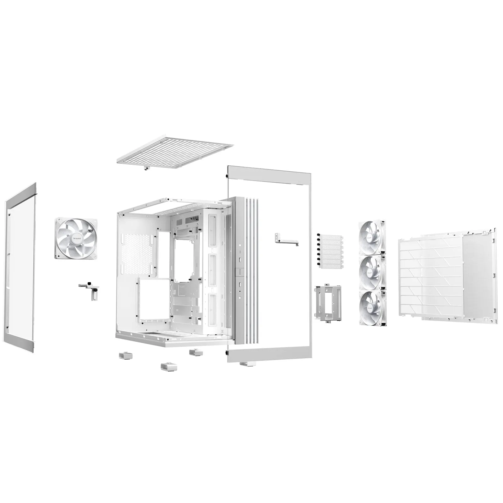 be-quiet! Light Base 600 LX, White, Midi-Tower ATX Case, Massive ARGB LED Strip, Full Windowed Design, 4x Light Wings LX 120mm PWM fans included