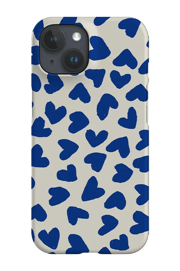 Big Hearts Phone Case (Cream Blue)