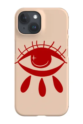 Bohemian Abstract Eye Phone Case (Off White Red)