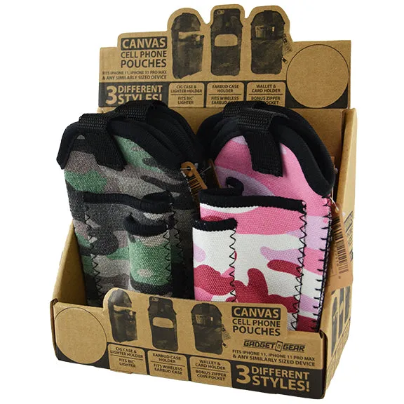 Canvas Camo Cell Pouch - 6 Pieces Per Retail Ready Display 88311