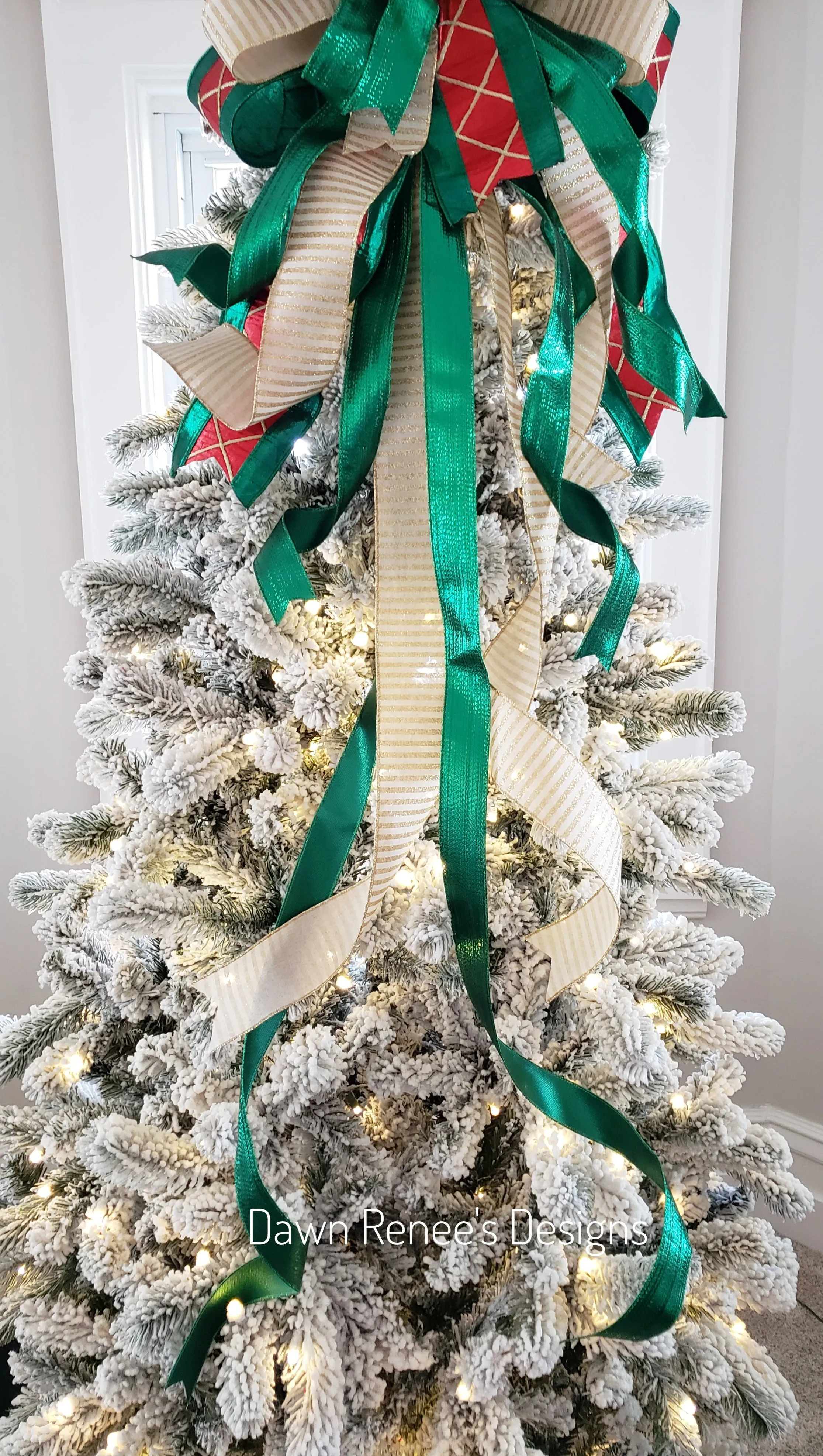 Drummer Boy Christmas Tree Bow with Long Streamers