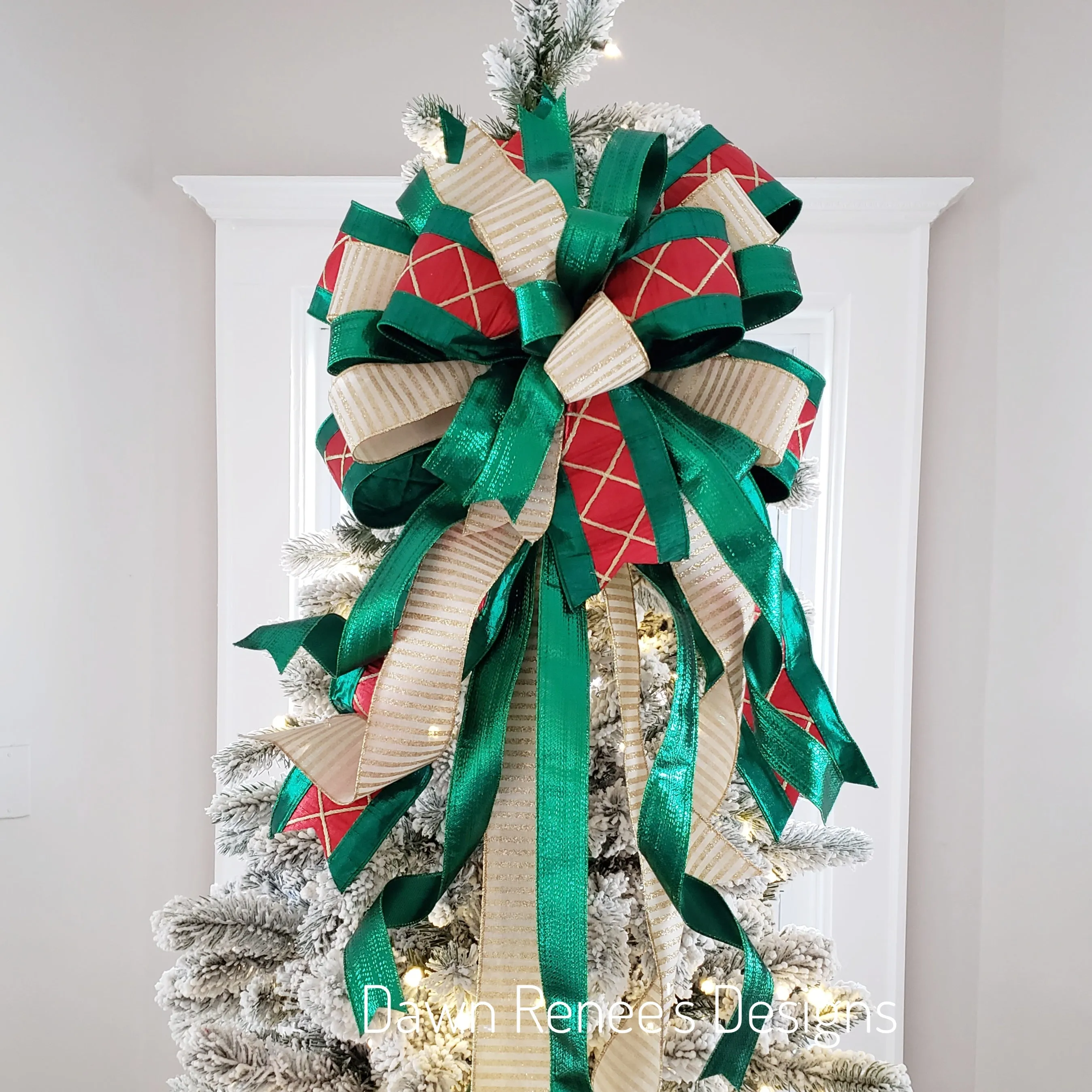 Drummer Boy Christmas Tree Bow with Long Streamers