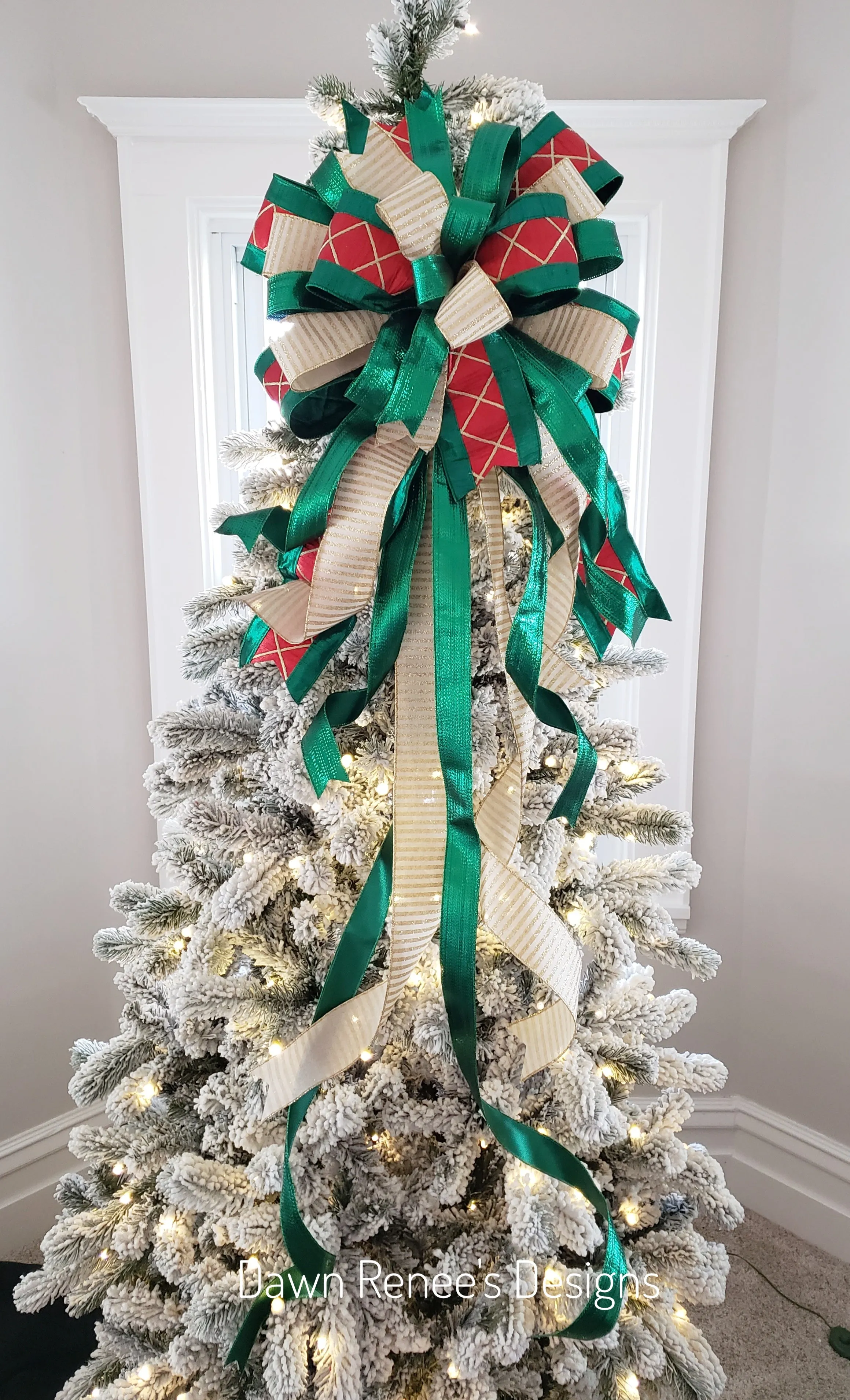 Drummer Boy Christmas Tree Bow with Long Streamers