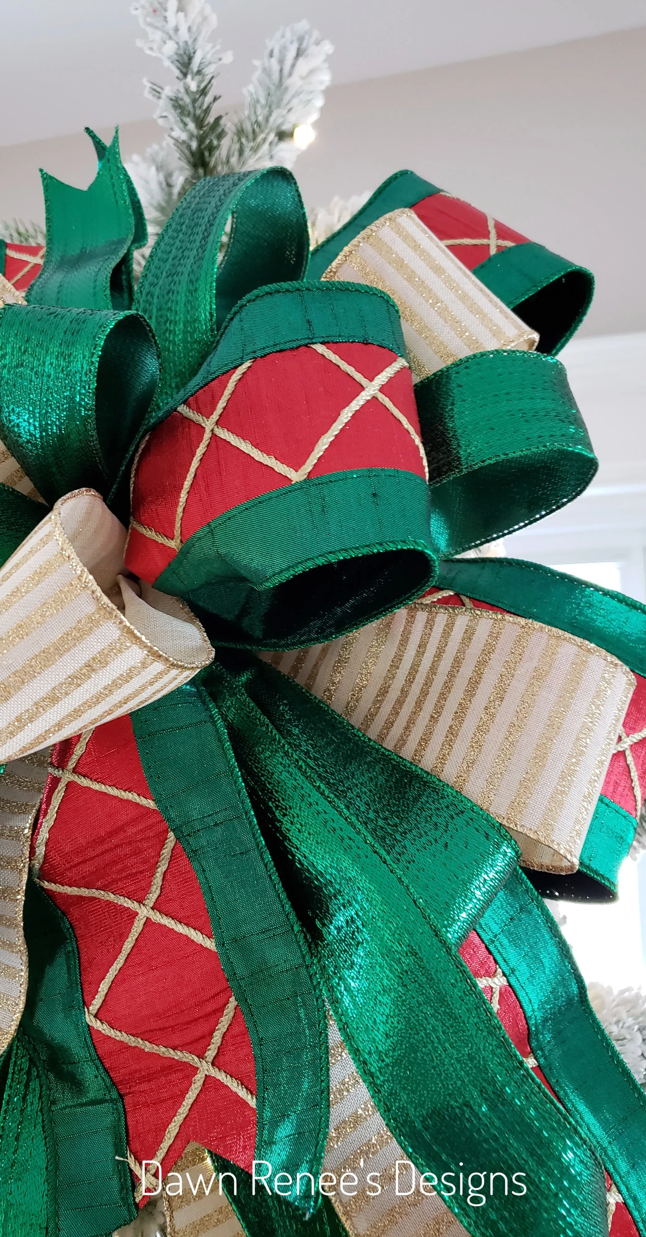 Drummer Boy Christmas Tree Bow with Long Streamers