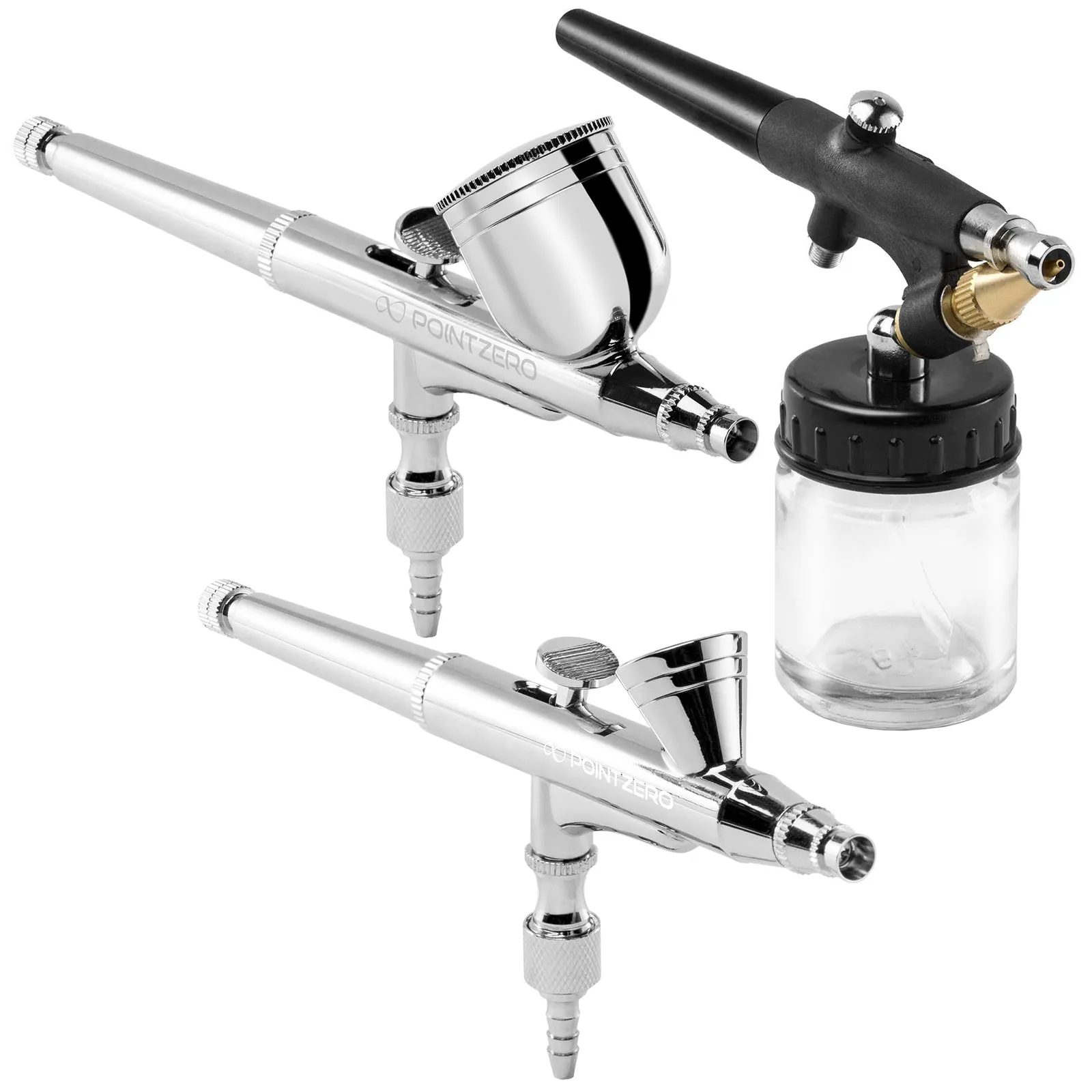 Dual-Action Airbrush Kit with 3 Airbrushes