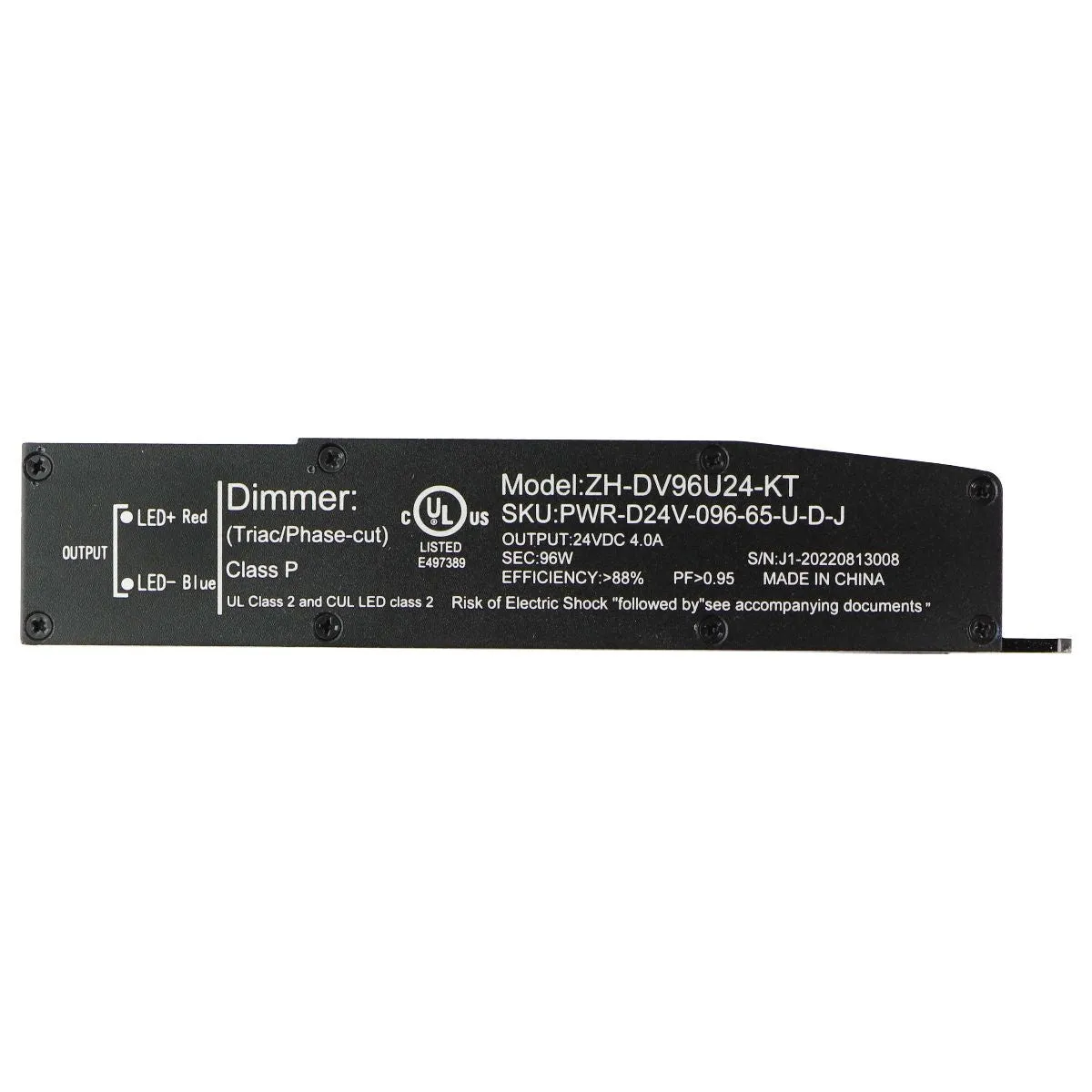 Emitever Dimmable N Series LED Driver (96W AC 120V to DC 24V) - Black