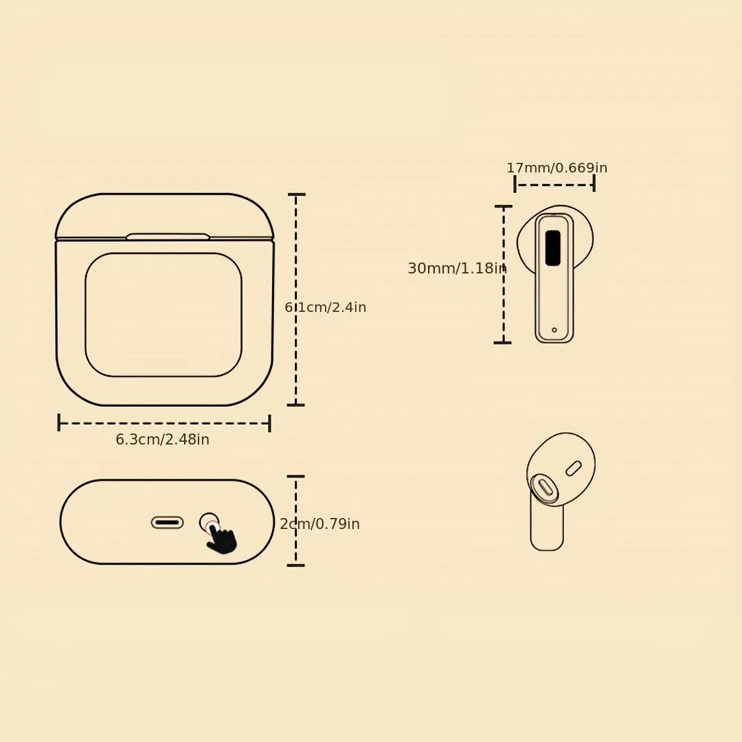 ENC Wireless TWS Headset, Multiple Touch Modes, Sliding Touch Control Headset