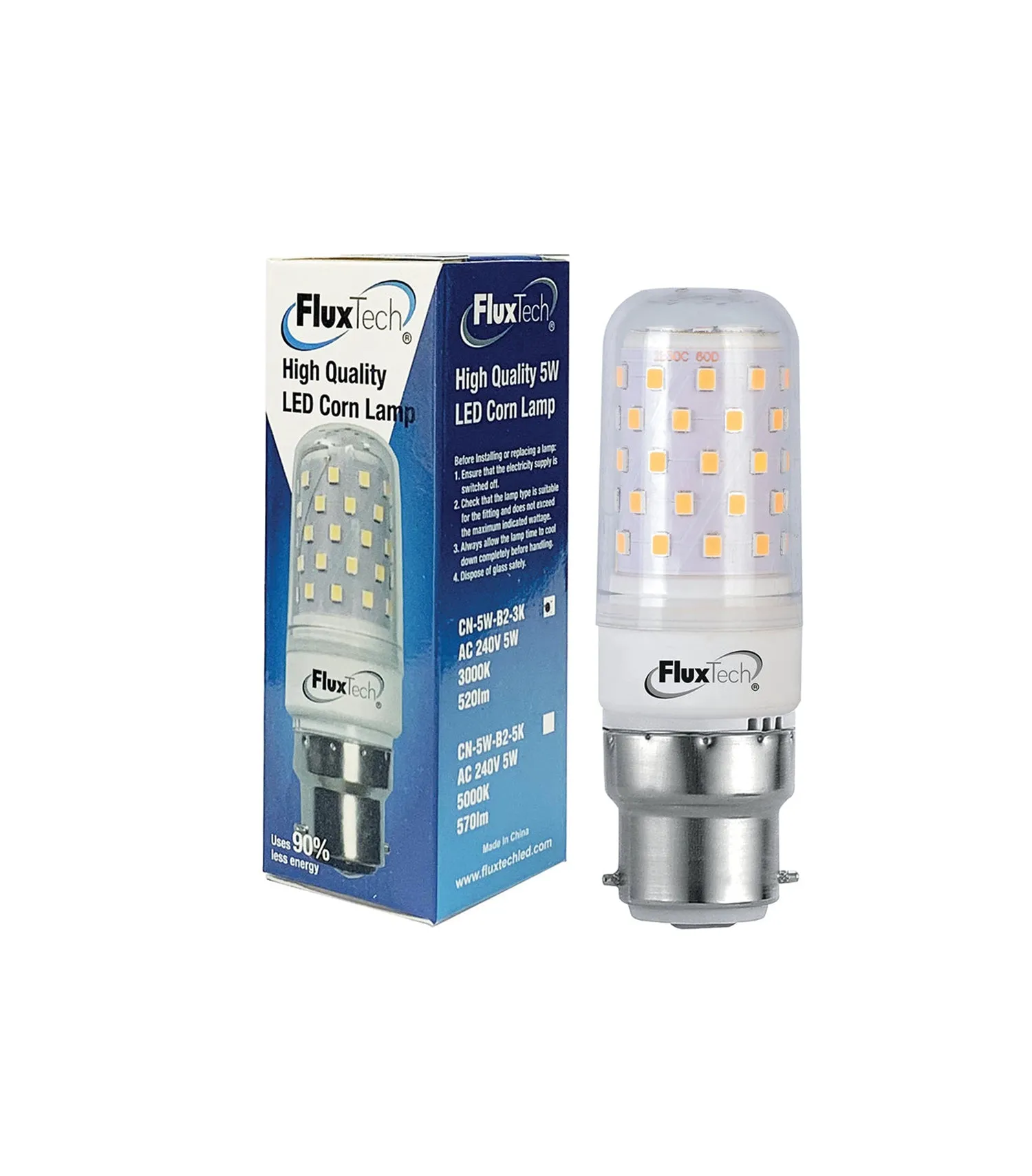 FluxTech – 5W Bayonet Cap LED Corn Bulb