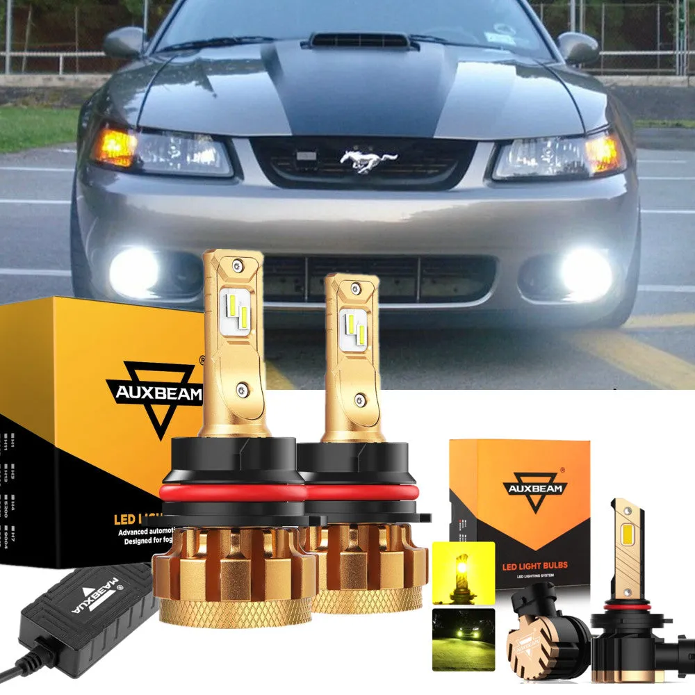 For 2003-2004 Ford Mustang SVT COBRA F-16 Plus Series Built-in Canbus Automotive Grade 14000LM LED Light Bulbs High Low Beam Bundle