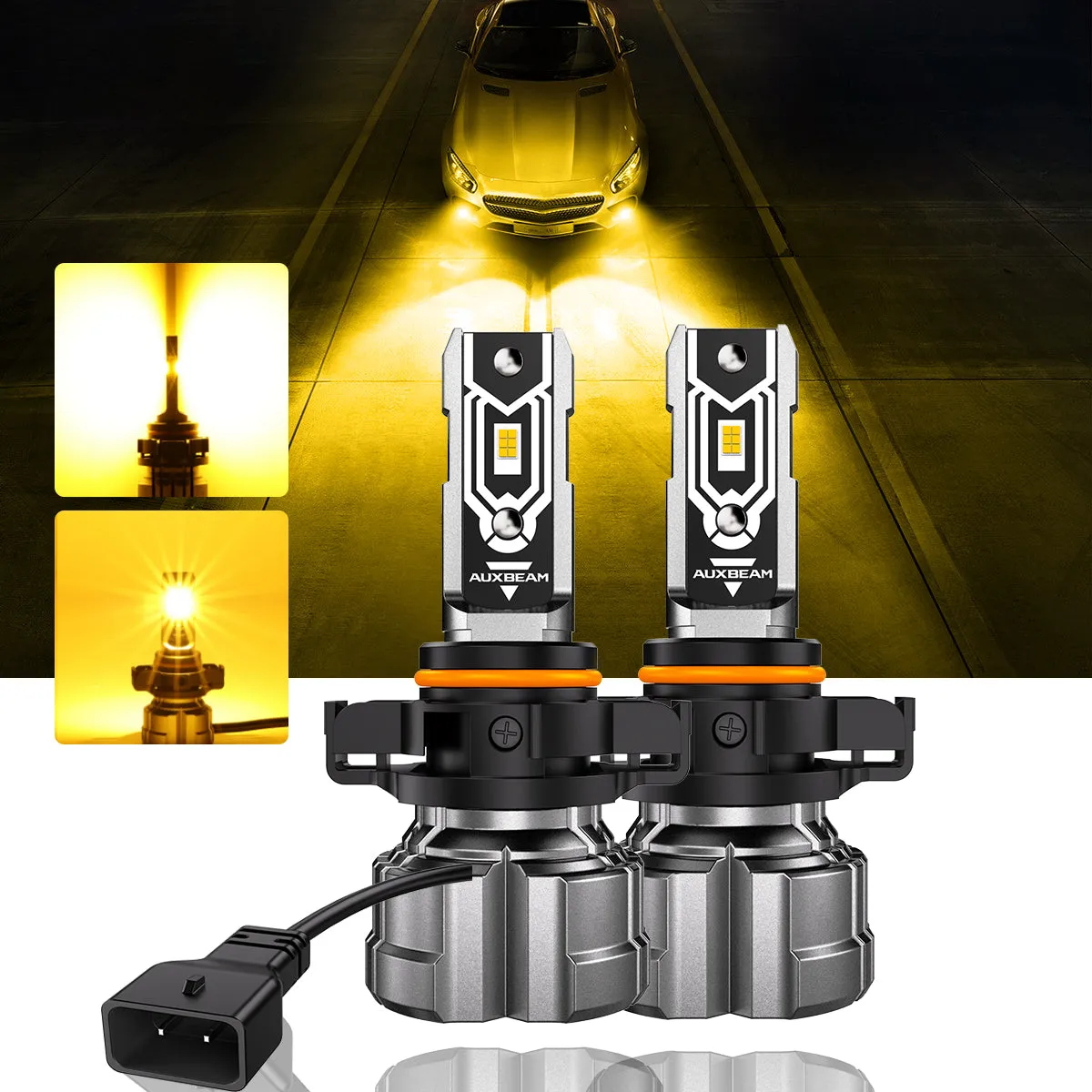 For 2004-2008 GMC Canyon F-16 Plus Series Built-in Canbus Automotive Grade 14000LM LED Light Bulbs High Low Beam Bundle