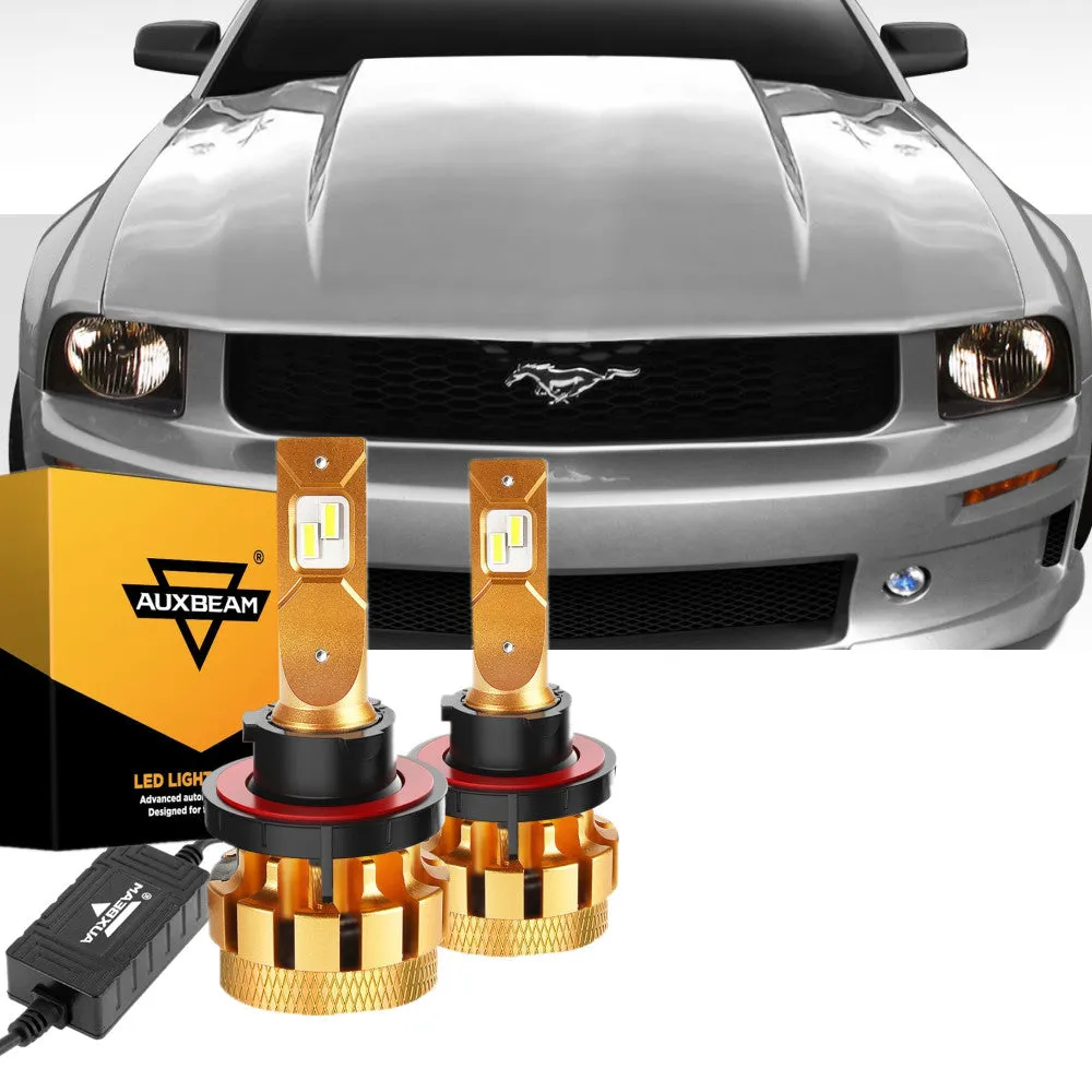 For 2005-2006 Ford Mustang (Base) F-16 Plus Series Built-in Canbus Automotive Grade 14000LM LED Light Bulbs High Low Beam Bundle