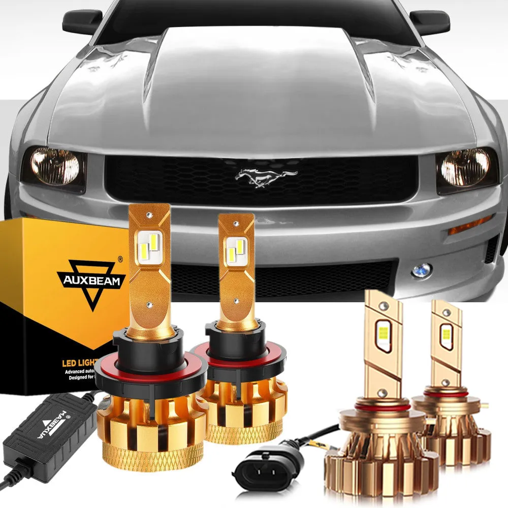 For 2005-2006 Ford Mustang(GT) F-16 Plus Series Built-in Canbus Automotive Grade 14000LM LED Light Bulbs High Low Beam Bundle