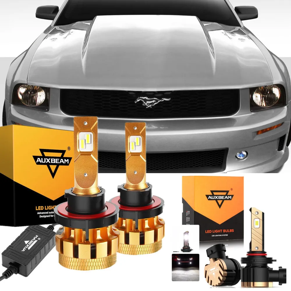 For 2005-2006 Ford Mustang(GT) F-16 Plus Series Built-in Canbus Automotive Grade 14000LM LED Light Bulbs High Low Beam Bundle