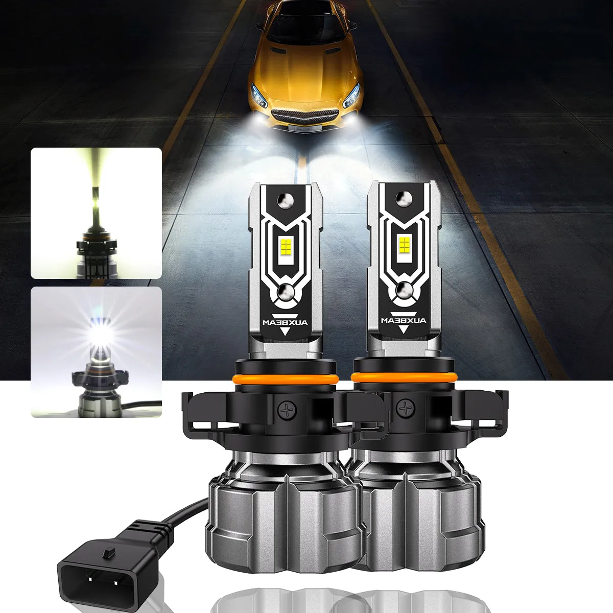 For 2007-2013 Yukon XL 2500 F-16 Plus Series Built-in Canbus Automotive Grade 14000LM LED Light Bulbs High Low Beam Bundle