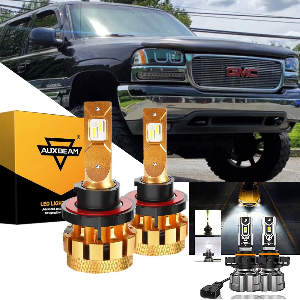 For 2007-2013 Yukon XL 2500 F-16 Plus Series Built-in Canbus Automotive Grade 14000LM LED Light Bulbs High Low Beam Bundle