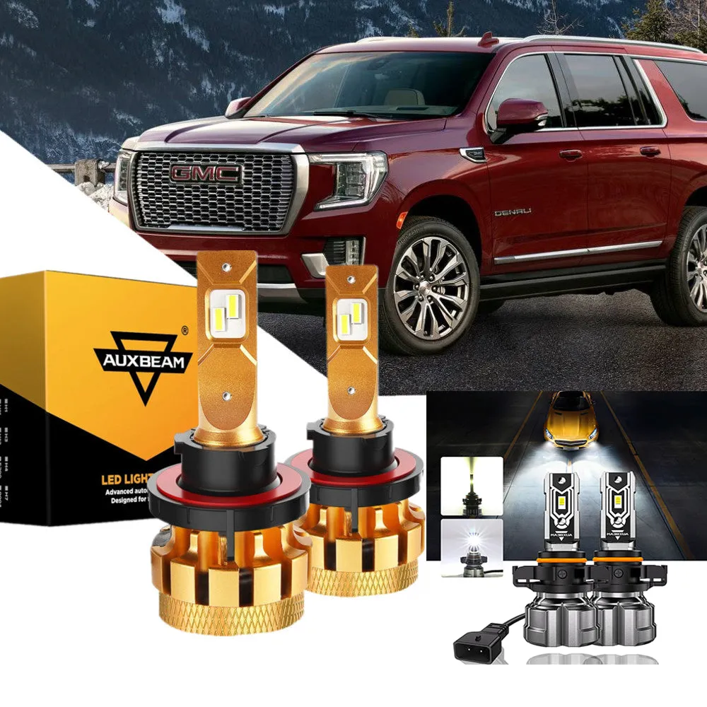 For 2007-2014 GMC Yukon F-16 Plus Series Built-in Canbus Automotive Grade 14000LM LED Light Bulbs High Low Beam Bundle