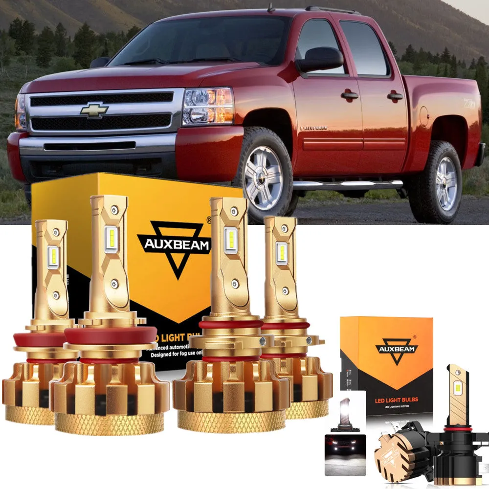 For 2007-2015 Chevrolet Silverado 1500 F-16 Plus Series Built-in Canbus Automotive Grade 14000LM LED Light Bulbs High Low Beam Bundle