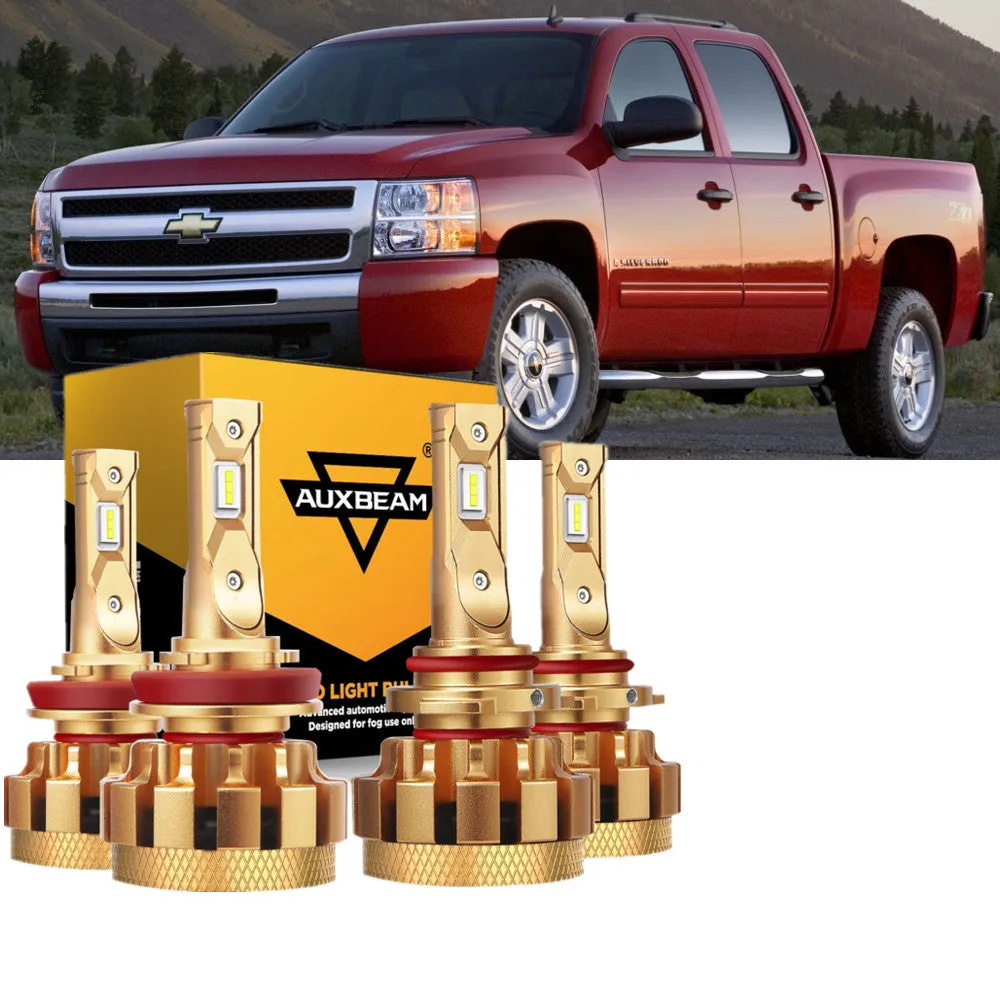 For 2007-2015 Chevrolet Silverado 1500 F-16 Plus Series Built-in Canbus Automotive Grade 14000LM LED Light Bulbs High Low Beam Bundle