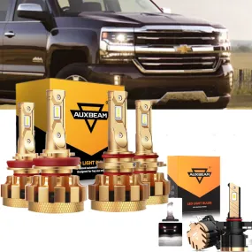 For 2007-2019 Chevrolet Silverado 2500 HD F-16 Plus Series Built-in Canbus Automotive Grade 14000LM LED Light Bulbs High Low Beam Bundle