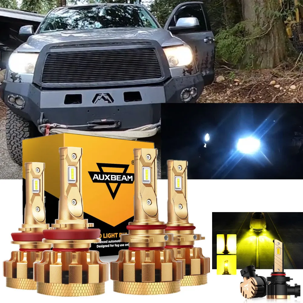 For 2010 Toyota Tundra F-16 Plus Series Built-in Canbus Automotive Grade 14000LM LED Light Bulbs High Low Beam Bundle