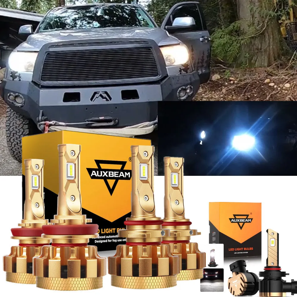 For 2010 Toyota Tundra F-16 Plus Series Built-in Canbus Automotive Grade 14000LM LED Light Bulbs High Low Beam Bundle