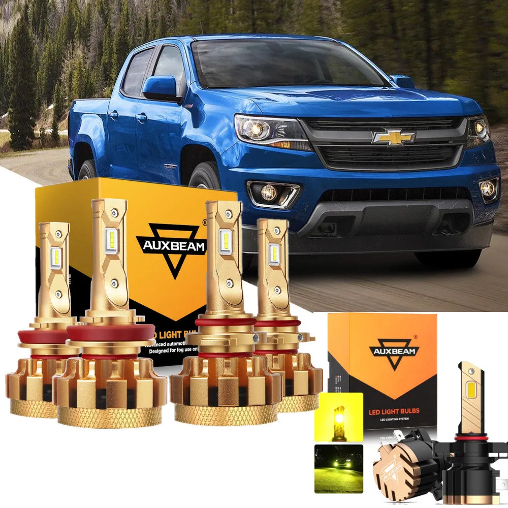 For 2015-2019 Chevrolet Colorado F-16 Plus Series Built-in Canbus Automotive Grade 14000LM LED Light Bulbs High Low Beam Bundle