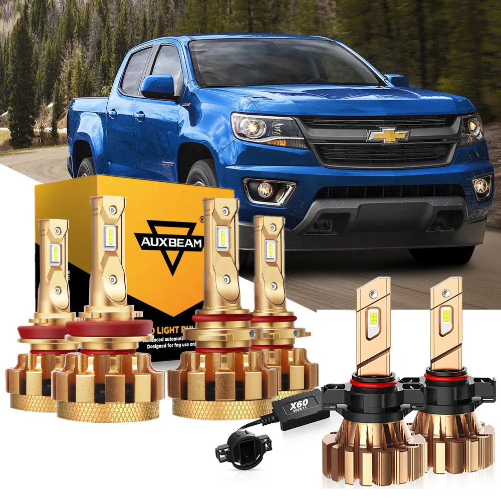 For 2015-2019 Chevrolet Colorado F-16 Plus Series Built-in Canbus Automotive Grade 14000LM LED Light Bulbs High Low Beam Bundle