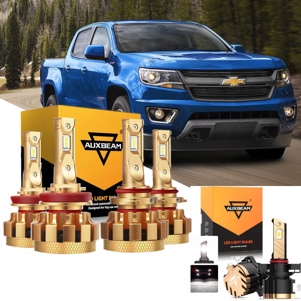 For 2015-2019 Chevrolet Colorado F-16 Plus Series Built-in Canbus Automotive Grade 14000LM LED Light Bulbs High Low Beam Bundle