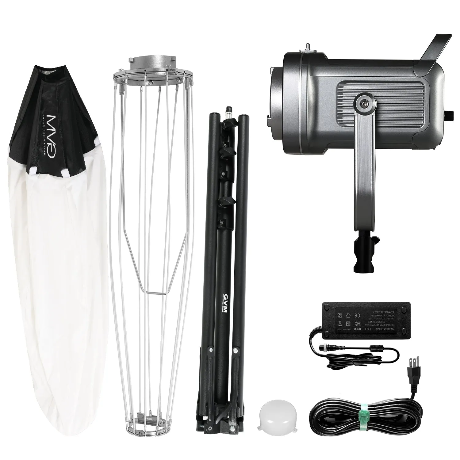 GVM PR150R 150W High Power LED Spotlight Bi-Color & RGB Studio Lighting Kit with Lantern Softbox