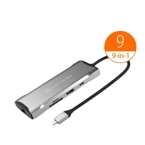 J5create JCD393 7-in-1 4K@60 Hab USB-C/ Stesen dok/ USB-C Mini Dock with PD 100W RJ45 USBx2 Thunderbolt 4, 3 compatible