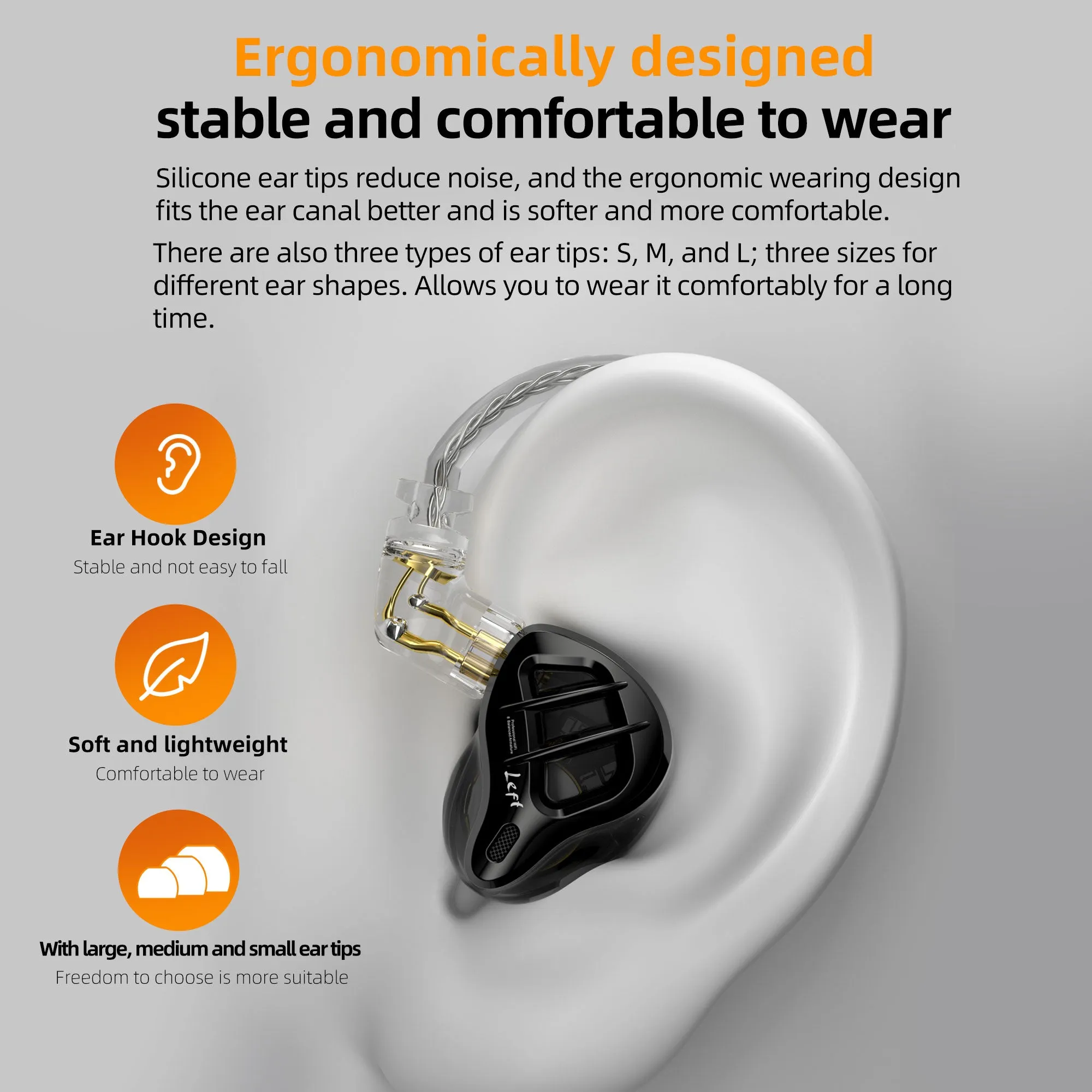 【KZ ZAR】 in-Ear Monitor Headphones 7BA 1DD Hybrid 8 Drivers Earbuds Stereo Sound HiFi Bass Noise Isolation Earphones Headphones for Professional Musicians