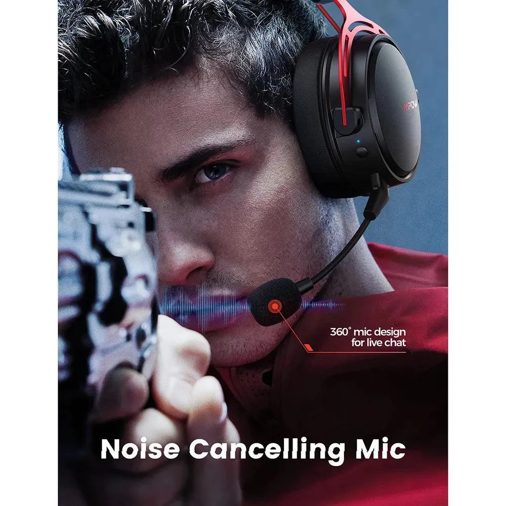 Mpow Air Wireless Gaming Headset - 3D Audio, Noise Cancelling Mic & All-Day Comfort for Gamers