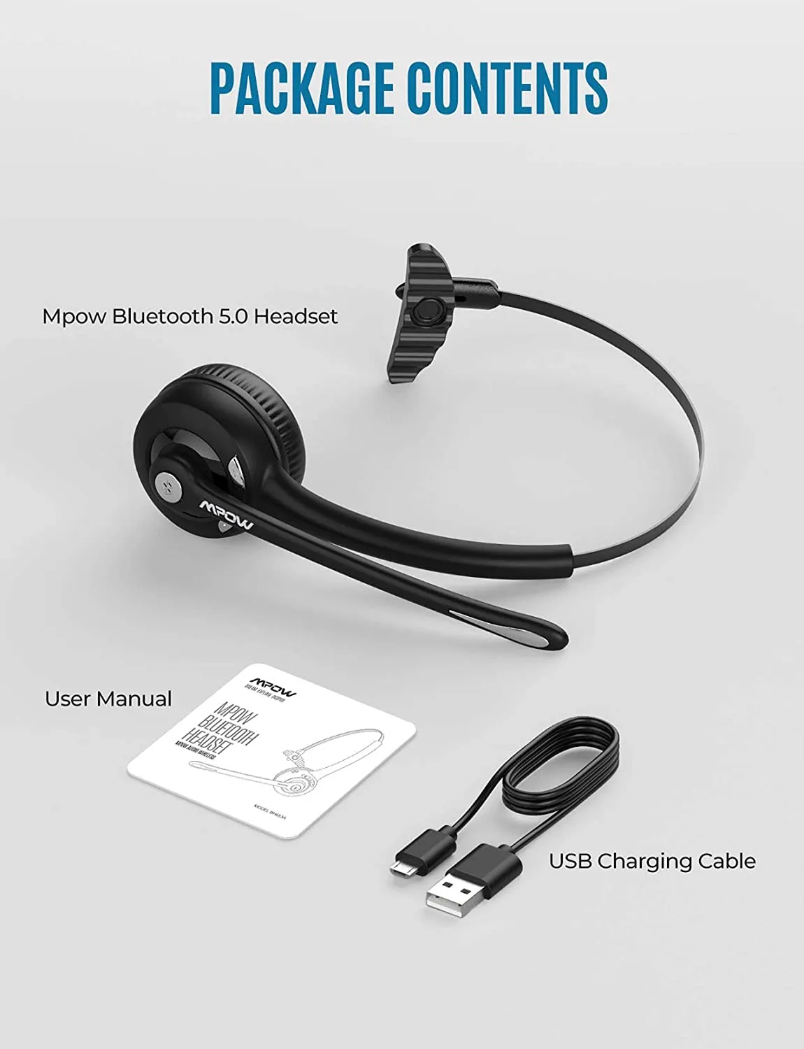 Mpow M5 Pro Trucker Bluetooth Headset 2-Pack