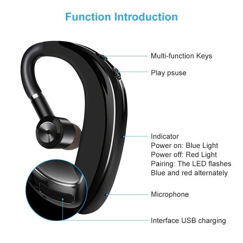 Mpow Wireless Bluetooth 5.0 Trucker Headset Earpiece Noise Cancelling Earbud Driving