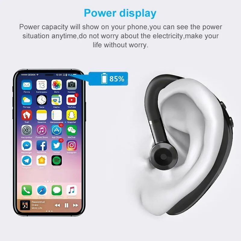 Mpow Wireless Bluetooth 5.0 Trucker Headset Earpiece Noise Cancelling Earbud Driving