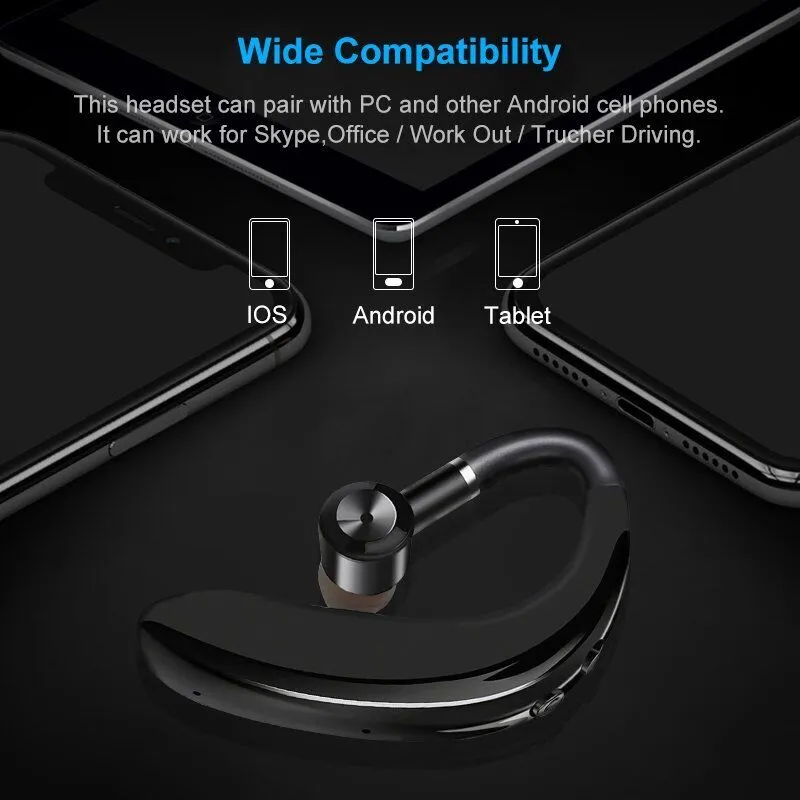 Mpow Wireless Bluetooth 5.0 Trucker Headset Earpiece Noise Cancelling Earbud Driving