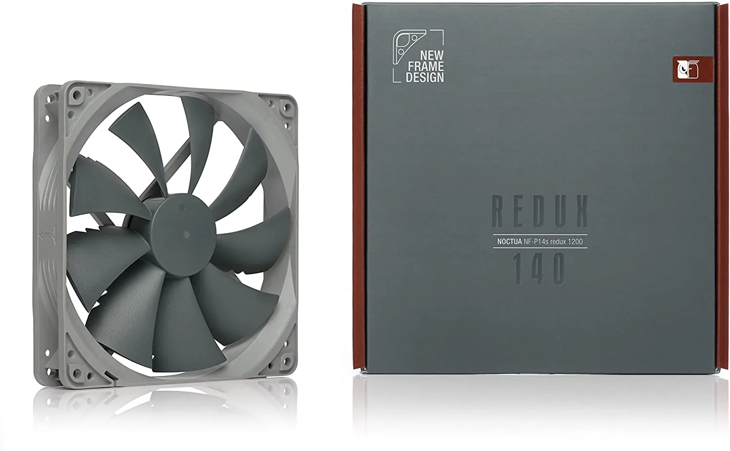 Noctua NF-P14s redux-1200, Quiet Fan, 3-Pin, 1200 RPM (140mm, Grey), SSO Bearing, 12V