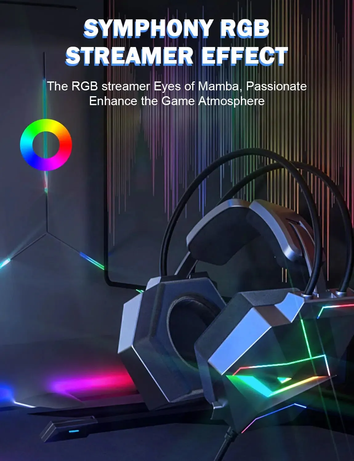 ONIKUMA X20 RGB Gaming Headset Noise Canceling Headphone 7.1 Surround Sound with HD Mic for PS4 PC Xbox