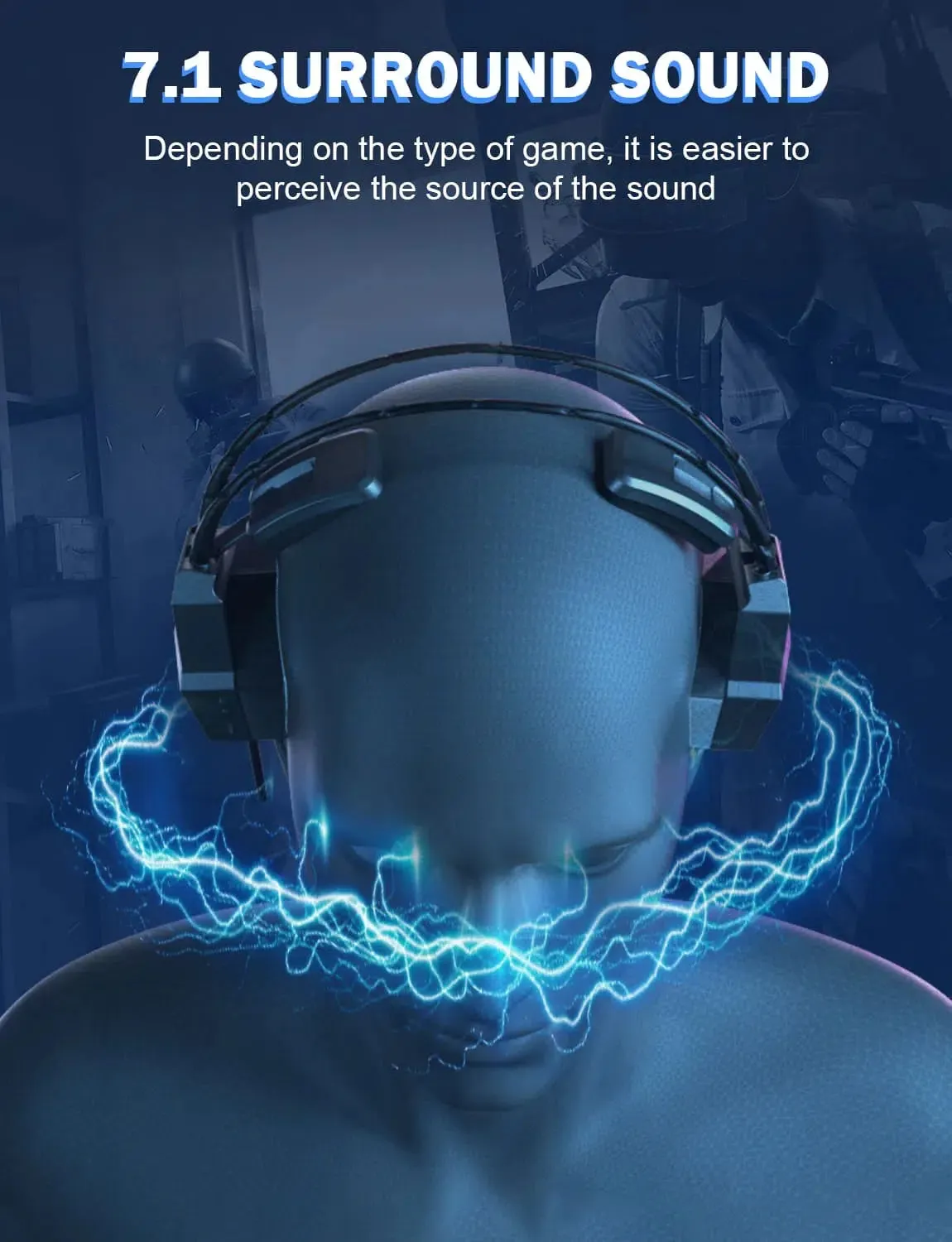 ONIKUMA X20 RGB Gaming Headset Noise Canceling Headphone 7.1 Surround Sound with HD Mic for PS4 PC Xbox