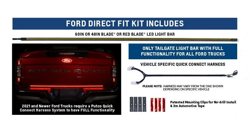 Putco 60" Blade Direct Fit Kit w/ Factory LED Taillamps- Ford