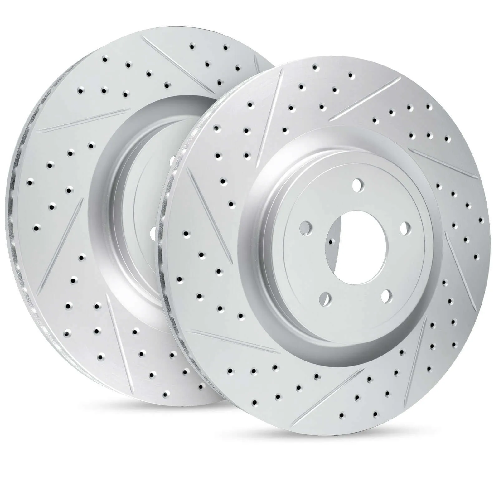 R1 Concepts - Carbon GEOMET® Series - Front Kit - Drilled & Slotted Rotors - 2015-2020 F150/Raptor (Electric/Manual Parking Brake)